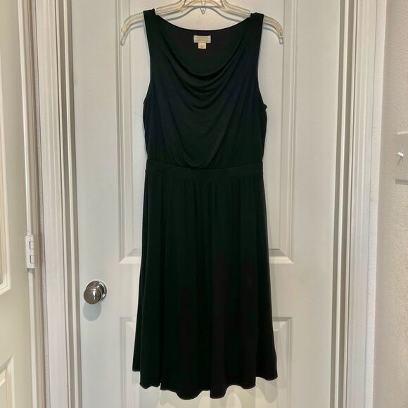 Anthropologie Maeve Women's Brianne Cowl Neck Dress Black Jersey Knit Sz. Medium - Picture 4 of 13